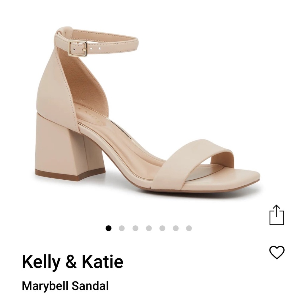 Kelly & Katie Cream Block Heel Sandals